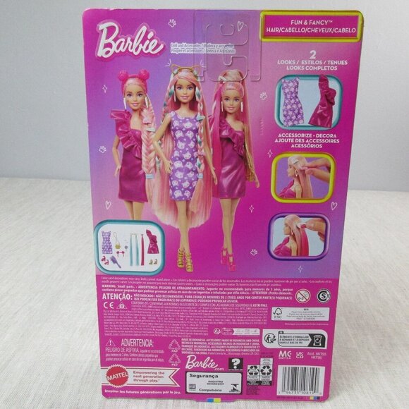 Barbie Fun & Fancy Hair Doll with Extra-Long Blonde Hair and Styling Accessories - Picture 2 of 5